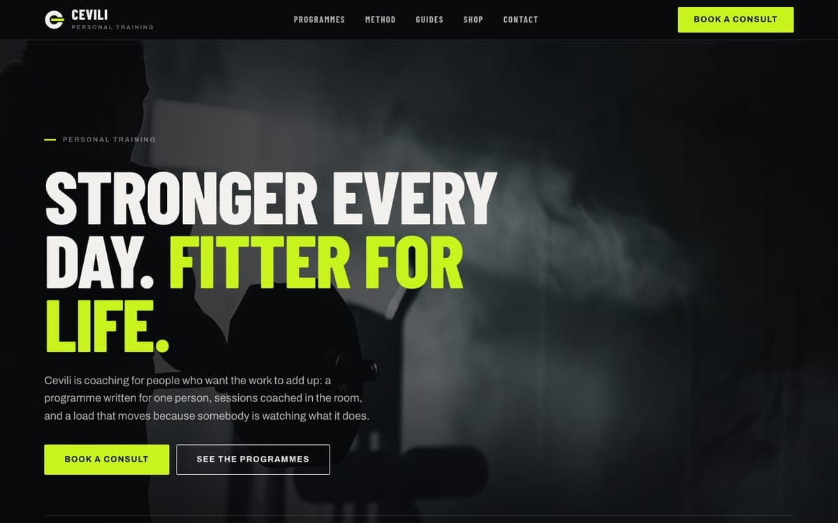The Cevili website