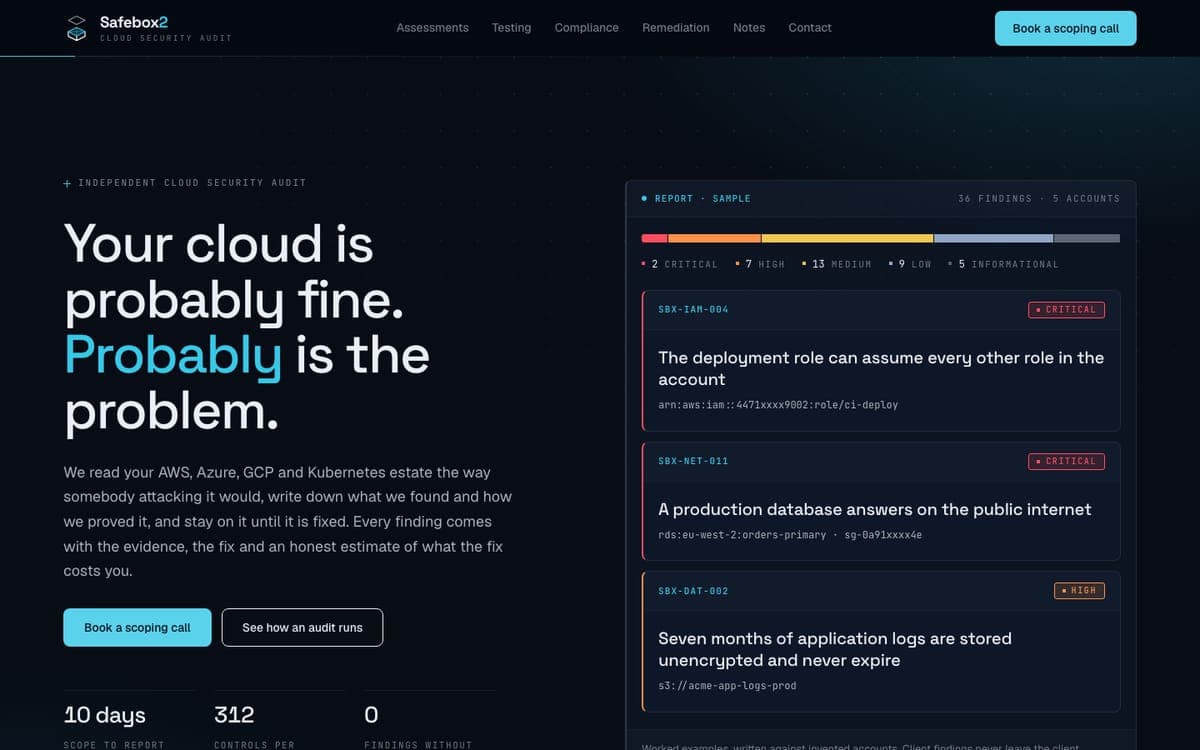 The Safebox2 website